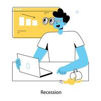 Trendy Recession Concepts vector