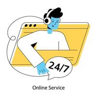 Trendy Online Service vector