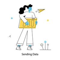 Trendy Sending Data vector