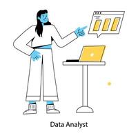 Trendy Data Analyst vector