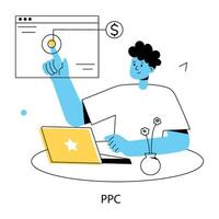 Trendy PPC Concepts vector