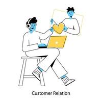 Trendy Customer Relation vector