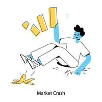 Trendy Market Crash vector