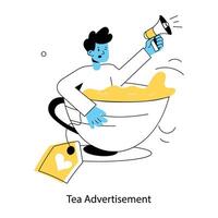 Trendy Tea Advertisement vector
