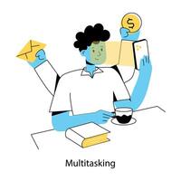 Trendy Multitasking Concepts vector