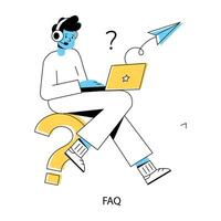 Trendy FAQ Concepts vector