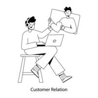 Trendy Customer Relation vector