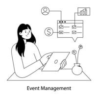 Trendy Event Management vector