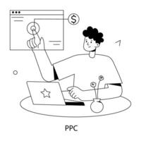 Trendy PPC Concepts vector