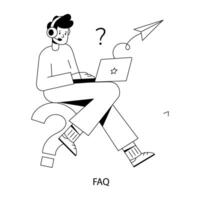 Trendy FAQ Concepts vector