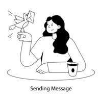 Trendy Sending Message vector