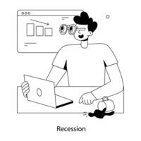 Trendy Recession Concepts vector