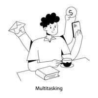 Trendy Multitasking Concepts vector