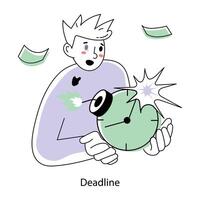 Trendy Deadline Concepts vector