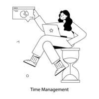 Trendy Time Management vector
