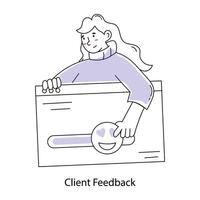 Trendy Client Feedback vector