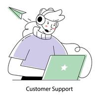 Trendy Customer Support vector