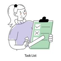 Trendy Task List vector