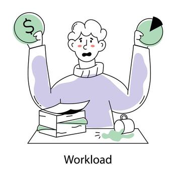 conceptos de carga de trabajo de moda vector