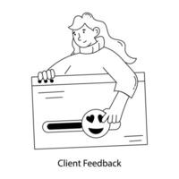 Trendy Client Feedback vector