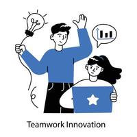 Trendy Teamwork Innovation vector