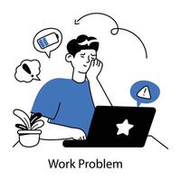 Trendy Work Problem vector