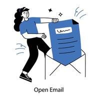 Trendy Open Email vector