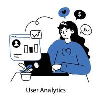 Trendy User Analytics vector