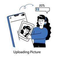 Trendy Uploading Picture vector