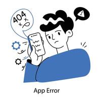 Trendy App Error vector