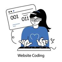 Trendy Website Coding vector