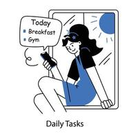 Trendy Daily Tasks vector