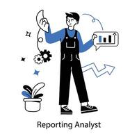 Trendy Reporting Analyst vector