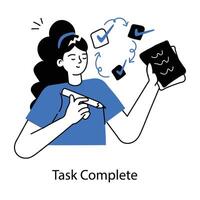 Trendy Task Complete vector