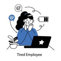 Trendy Tired Employee vector