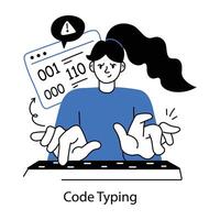 Trendy Code Typing vector