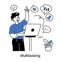 Trendy Multitasking Concepts vector