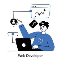Trendy Web Developer vector