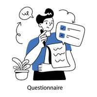 Trendy Questionnaire Concepts vector