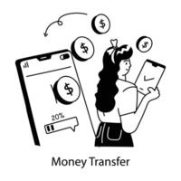 Trendy Money Transfer vector