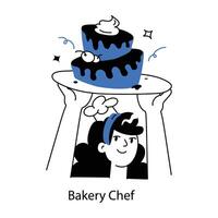 Trendy Bakery Chef vector