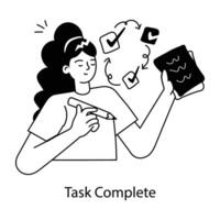 Trendy Task Complete vector