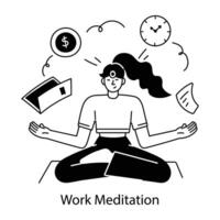 Trendy Work Meditation vector