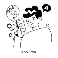 Trendy App Error vector