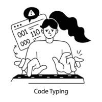 Trendy Code Typing vector