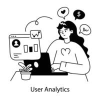 Trendy User Analytics vector