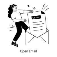 Trendy Open Email vector