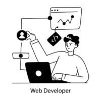 Trendy Web Developer vector