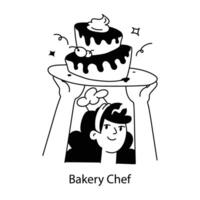 Trendy Bakery Chef vector