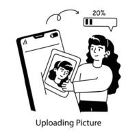 Trendy Uploading Picture vector